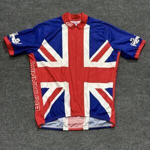 Performance Britannia Cycling Jersey Mens 2XL Union Jack Flag Bike Shirt